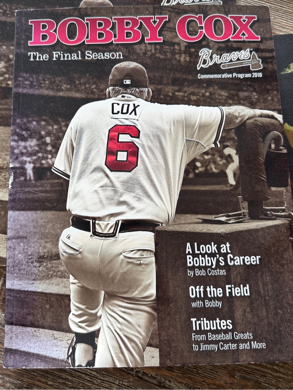 Bobby Cox 'The Final Season' 2010 Commemorative Program - Atlanta Braves GUC